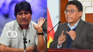 Evo Morales y el ministro de Justicia, Iván Lima. Foto, Composición.