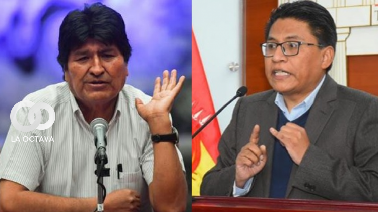 Evo Morales y el ministro de Justicia, Iván Lima. Foto, Composición.
