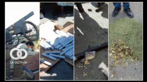 Explosivos y armas hallados en el mercado de Arnold Alanes.
