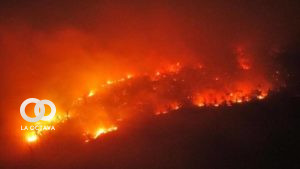 Imagen de dron que capto el nivel de incendio en Concepción.