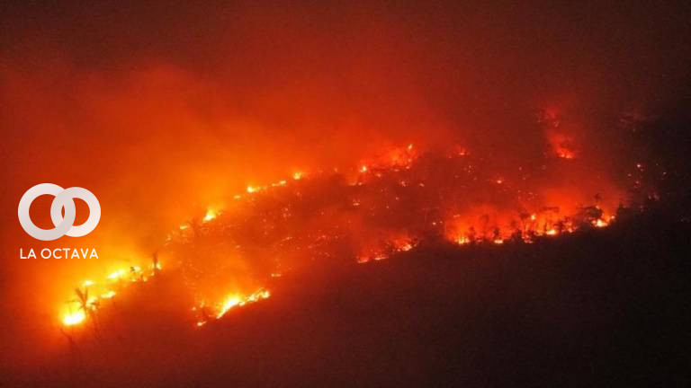 Imagen de dron que capto el nivel de incendio en Concepción.