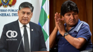 Juan Lanchipa y Evo Morales.