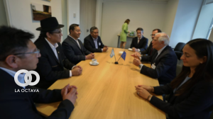 Reunión de las delegaciones de Bolivia y la UE. Foto. Twitter del presidente Arce.