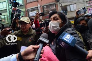 Soledad Chapetón, en el momento de su aprehensión, este miércoles.