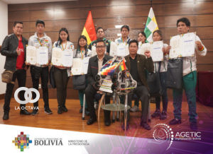 Selección boliviana de robótica y Freddy Mamani, Presidente de la Cámara de Diputados