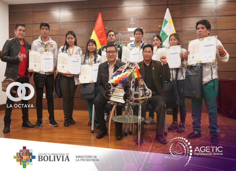 Selección boliviana de robótica y Freddy Mamani, Presidente de la Cámara de Diputados
