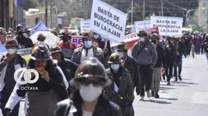 Cooperativistas mineros en las movilizaciones de la pasada semana.