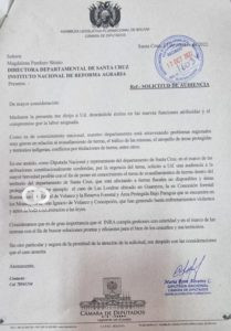 Diputada de creemos solicita audiencia con directora del INRA.