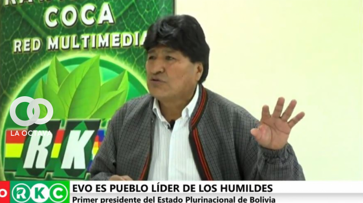 Evo Morales en Kawsachun Coca. Foto. Captura.
