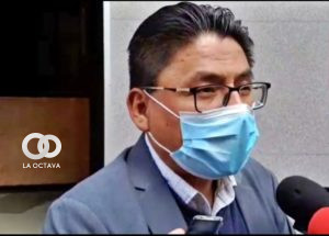 Iván Lima, con la prensa este viernes. Captura. Erbol