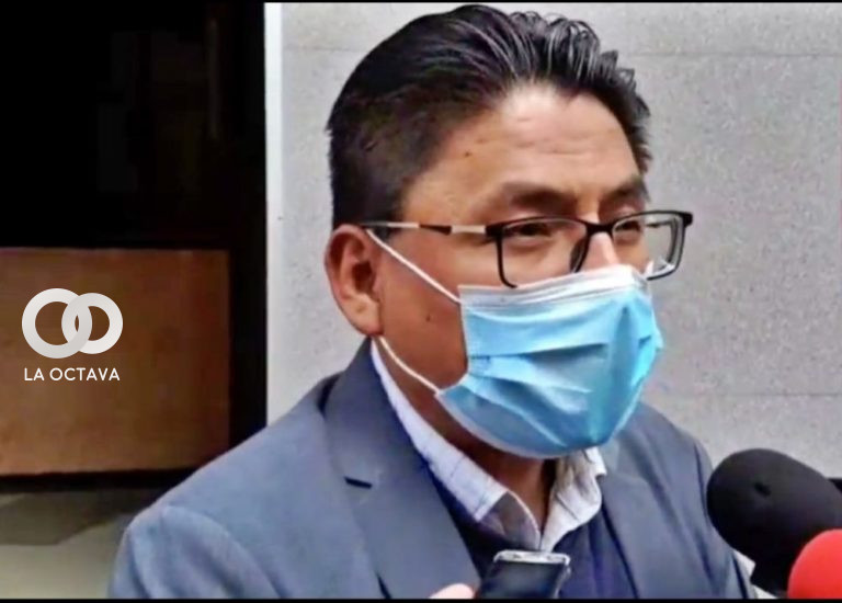 Iván Lima, con la prensa este viernes. Captura. Erbol