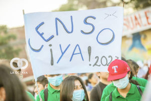 Jóvenes se unen al paro indefinido en Santa Cruz, para lograr el Censo en 2023. Foto. ABI