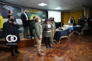 Ministerio de Gobierno presenta a autora del rapto del bebé Alex. Foto. Ministerio de Gobierno