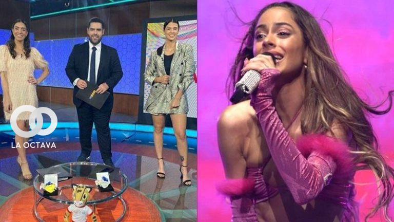 Preiodistas de Tigo Sport critica el ombligo de Tini Stoesel.