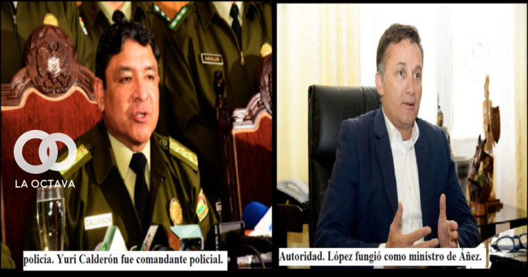 Yuri Calderón fue comandante policial. López fungió como ministro de Áñez.