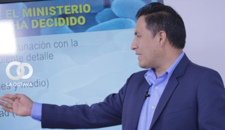 El ministro de Salud, Jeyson Auza, informó sobre el comportamiento del COVID-19 en el país. Foto. Captura