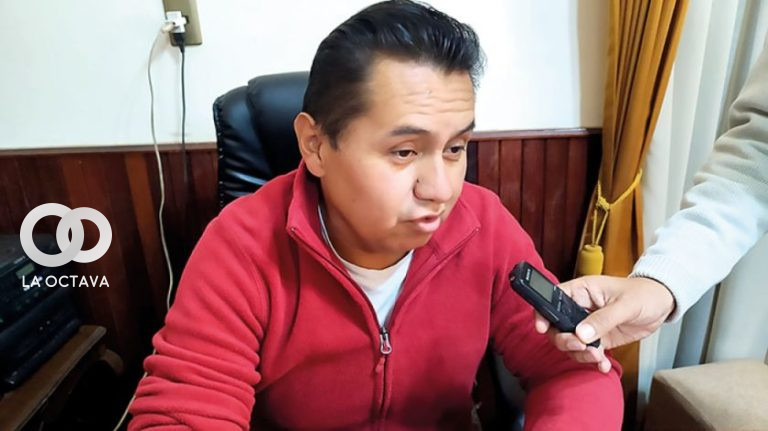 El secretario general de la Federación de Choferes, Marco Antonio Huaranca.