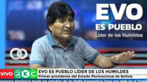 Evo Morales, en su programa dominical. Foto. Captura de Video