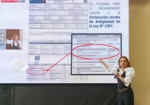 Karina Serrudo, Presidenta Ejecutiva de la Aduana Nacional.