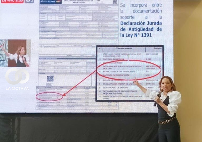 Karina Serrudo, Presidenta Ejecutiva de la Aduana Nacional.