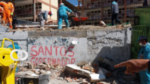 Muro que se desplomó en el Cementerio General de La Paz. Foto. AMN