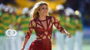 Shakira en su presentación del mundial SudÁfrica 2014.