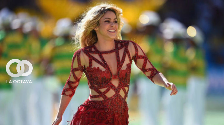 Shakira en su presentación del mundial SudÁfrica 2014.