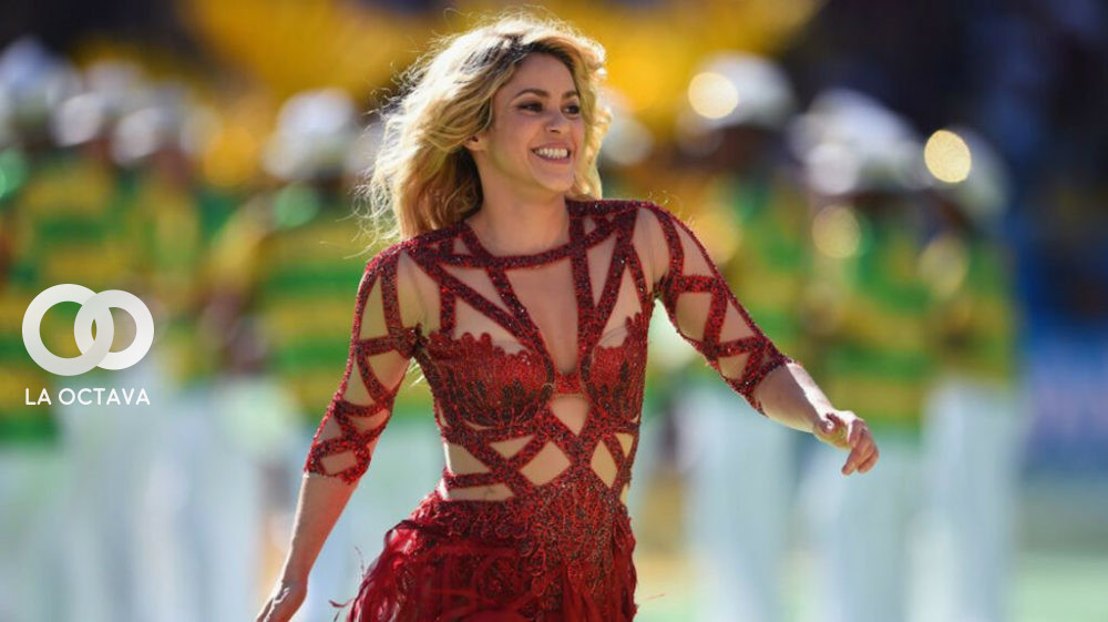 Shakira en su presentación del mundial SudÁfrica 2014.