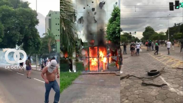 Disturbios de ciudadanos tras la aprehensión de Fernando Camacho.