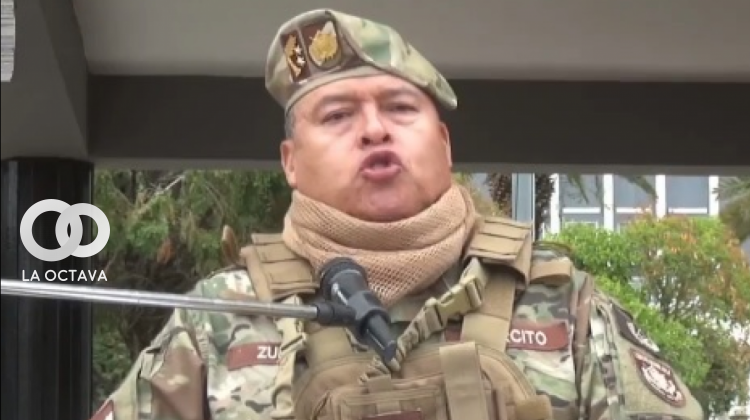El comandante del Ejército, Juan José Zúñiga. Foto. Captura video
