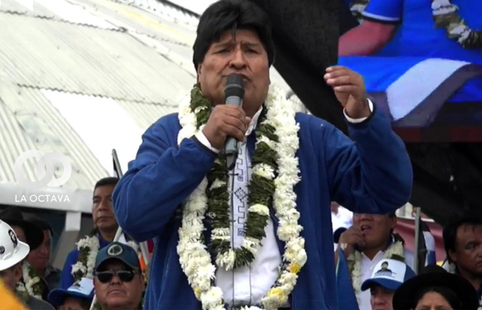 Evo Morales celebró a su estilo en Sacaba. Foto. captura