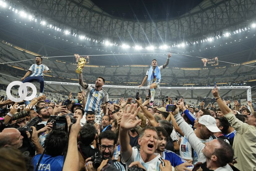 Leonel Messi celebrando la Copa del Mundo