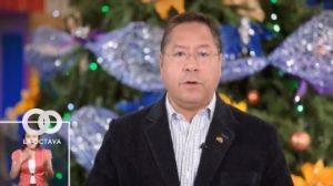 Luis Arce envia el mensaje navideño por canal nacional.
