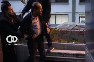 Luis Fernando Camacho en el momento al ser trasladado a la FELCC.