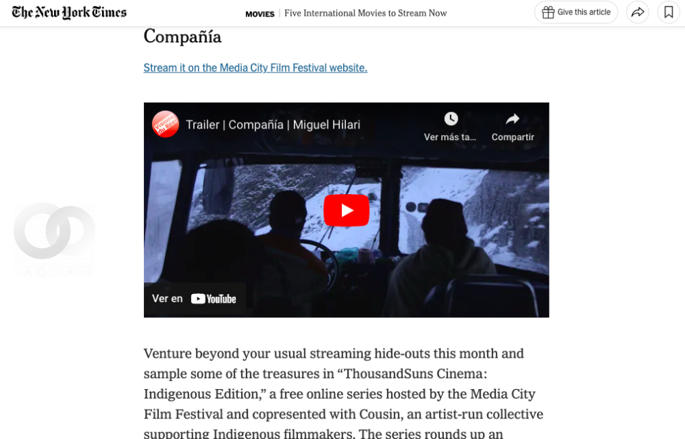 The New York Times sugiere documental Comapañía