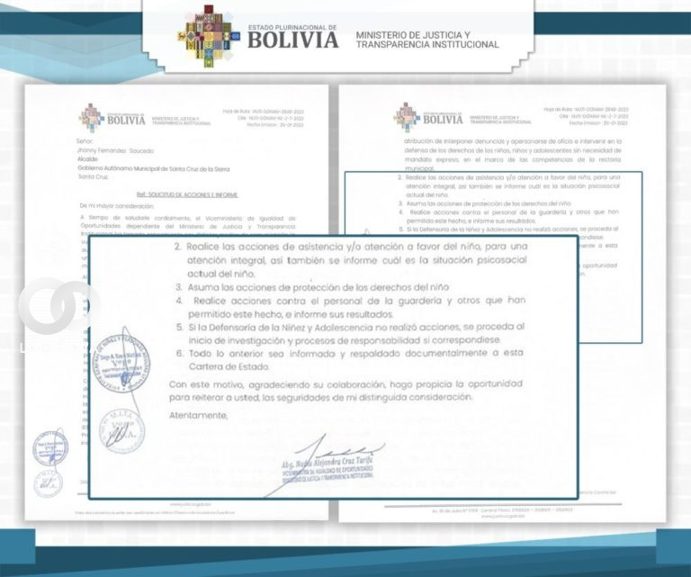 Carta emitida por la viceministra.