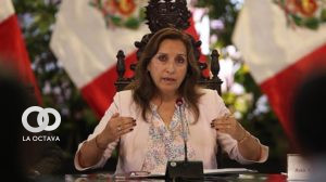 La presidenta Dina Boluarte en un discurso. Foto. EFE
