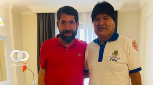Noblecilla y el expresidente Morales. Foto. Twitter Raúl Noblecilla