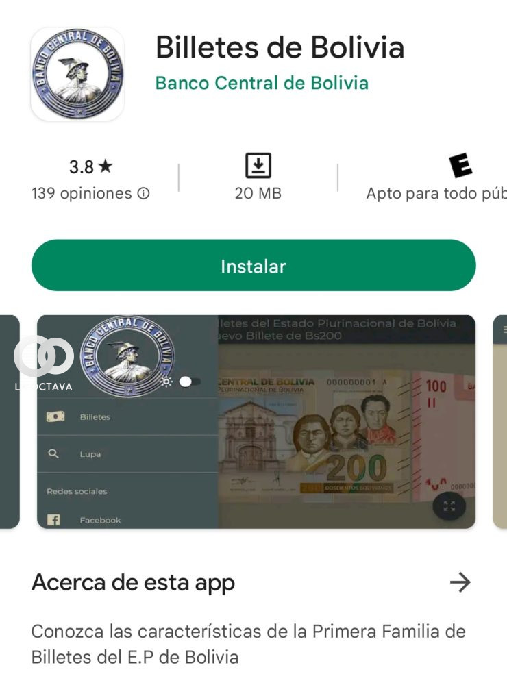 App Billetes de Bolivia 