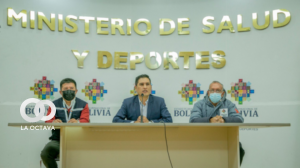 Autoridades sanitarias en rueda de prensa. Foto. Ministerio de Salud