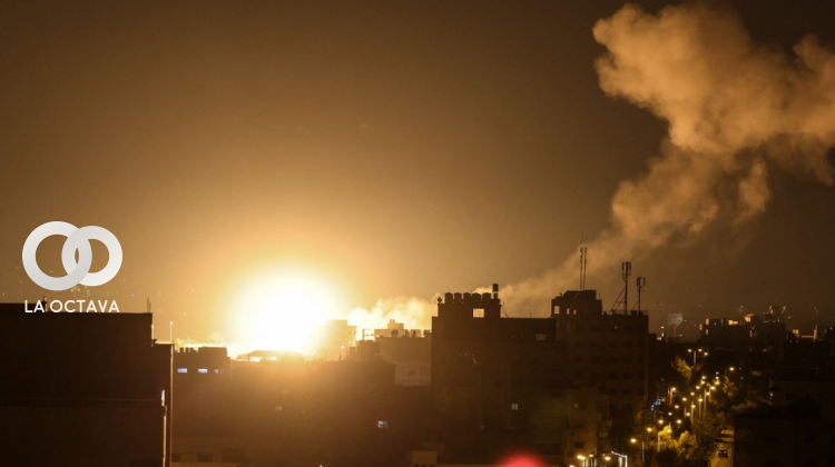 Explosiones en la ciudad de Gaza. Foto. Télam