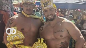 Los incas con sus trajes durante la entrada del Gran Poder