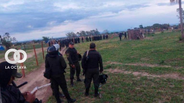 Contingencia policial recorre la propiedad agrícola Santagro, Provincia Guarayos