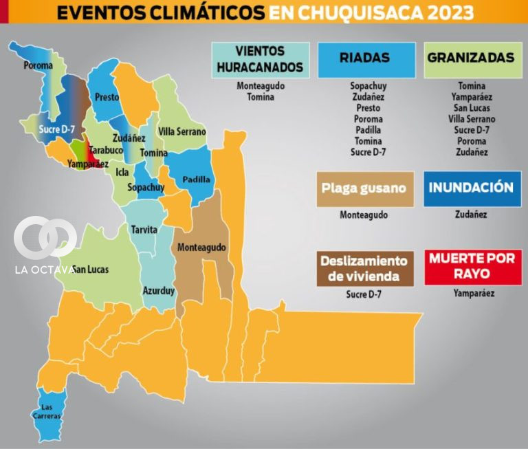 Infografía de zonas afectadas por lluvias
