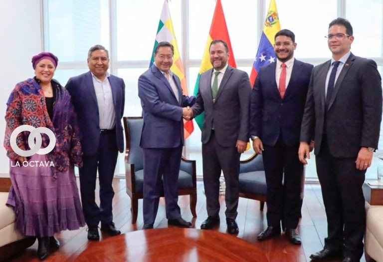 Presidente Luis Arce y Canciller Yván Gil