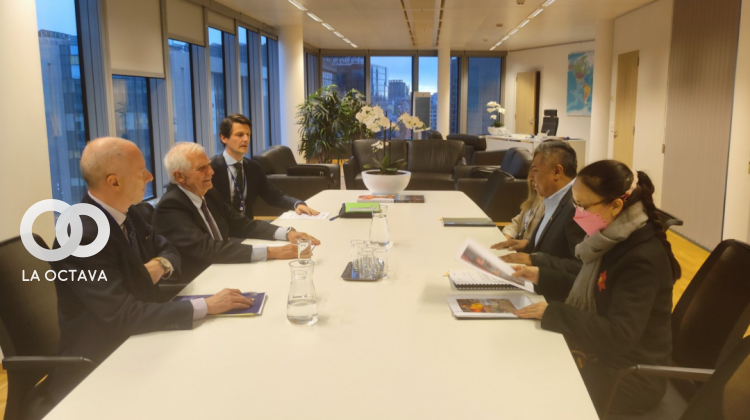 La reunión entre el canciller boliviano, Rogelio Mayta, y el Alto Representante de la UE para Política Exterior, Josep Borrell.