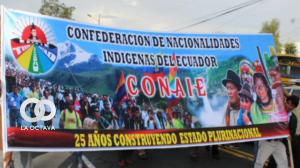 Protesta de la Confederación de Nacionalidades Indígenas (Conaie).