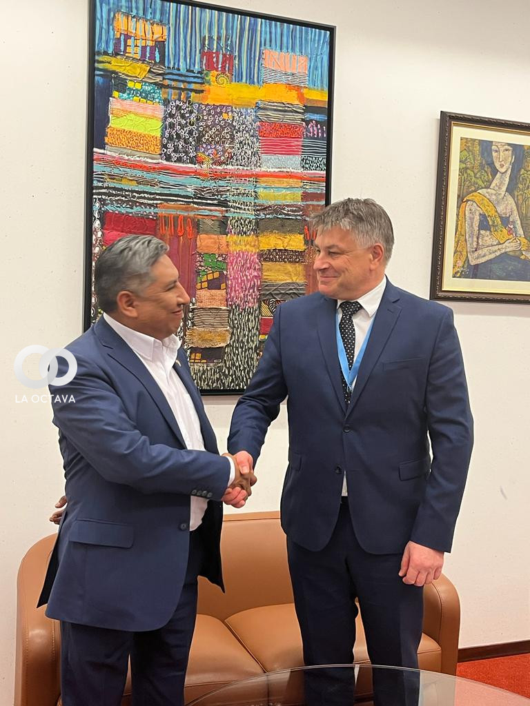 Rogelio Mayta se reune con el presidente del Consejo de Derechos Huamanos de la ONU.
