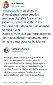 Carolina Ribera responde a acusaciones del ex Presidente Morales