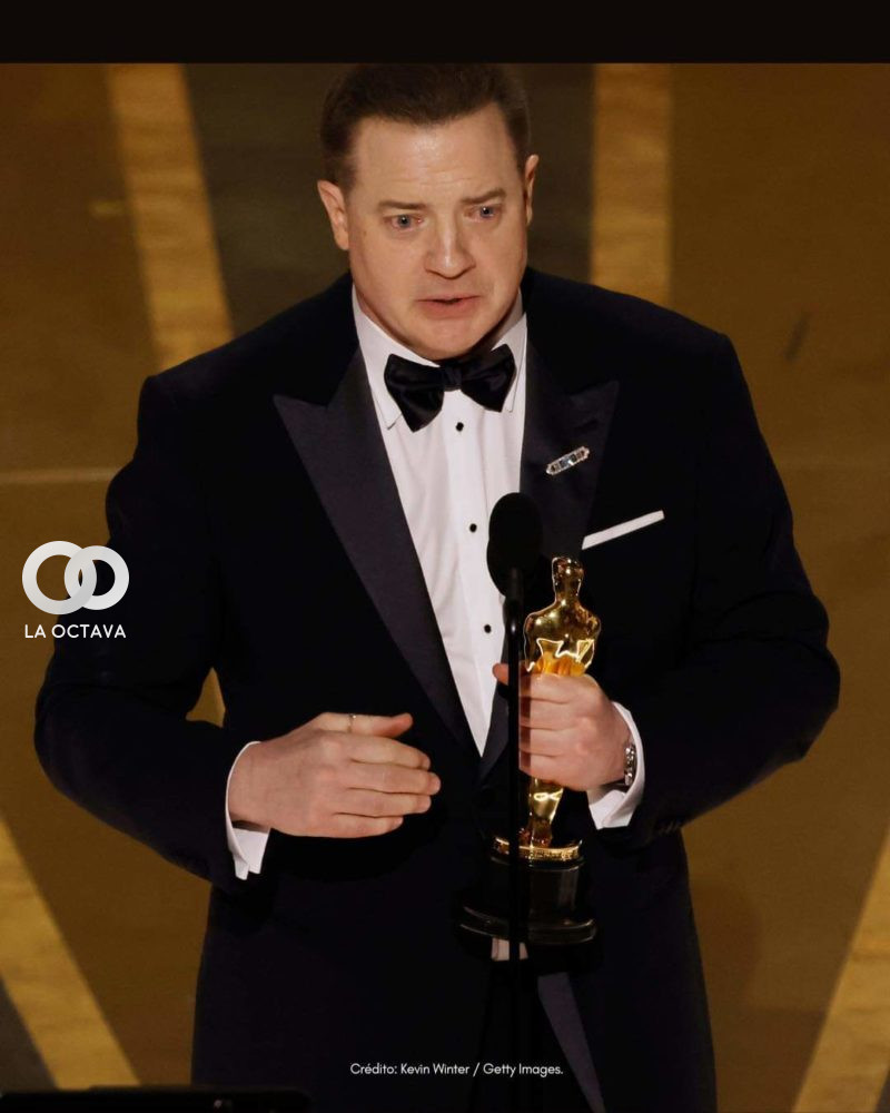 Brendan Fraser recibe su Premio Óscar, foto: Getty Images 
